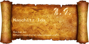 Naschitz Ida névjegykártya